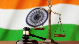 India Flag with a Judge's Gave